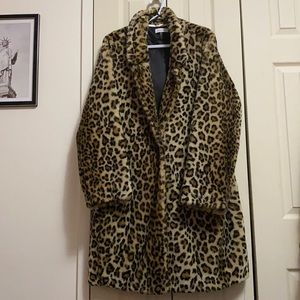 Calvin Klein Full Length Faux Fur Coat